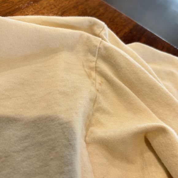 Vintage Garfield Shirt Large Beige Baseball Jersey Button Front Graphic 90s READ - Picture 10 of 16